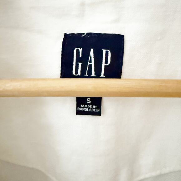 GAP | White Linen Cotton Oversized Blazer Long Coat Jacket Suit | Size Small - Picture 4 of 7